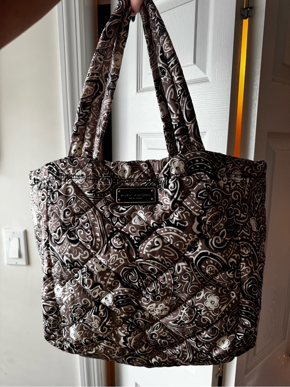 Marc Jacobs Quilted Paisley Brown black Tote Bag